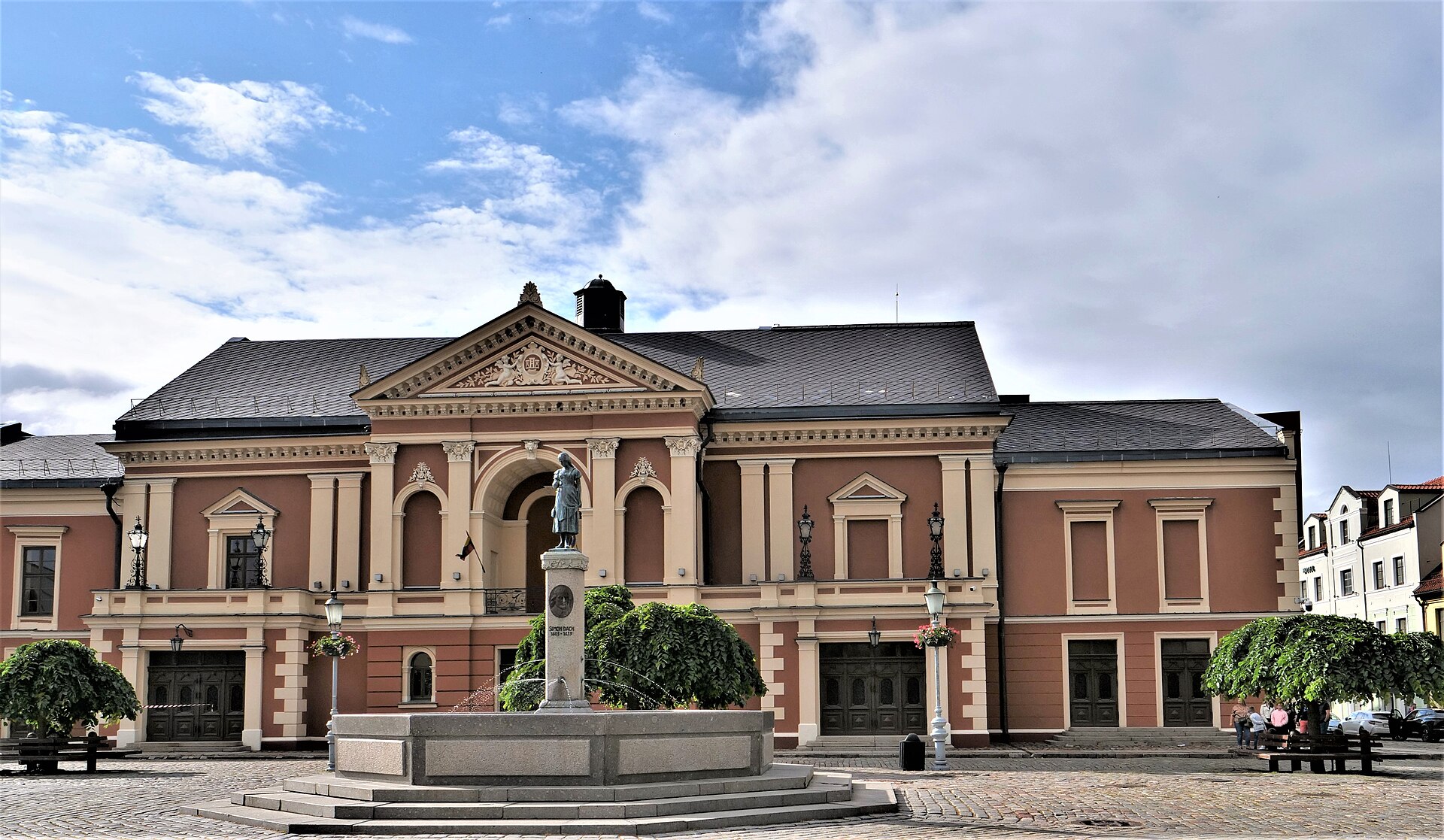 Theatre Square in Klaipėda — relaxed Old Town atmosphere